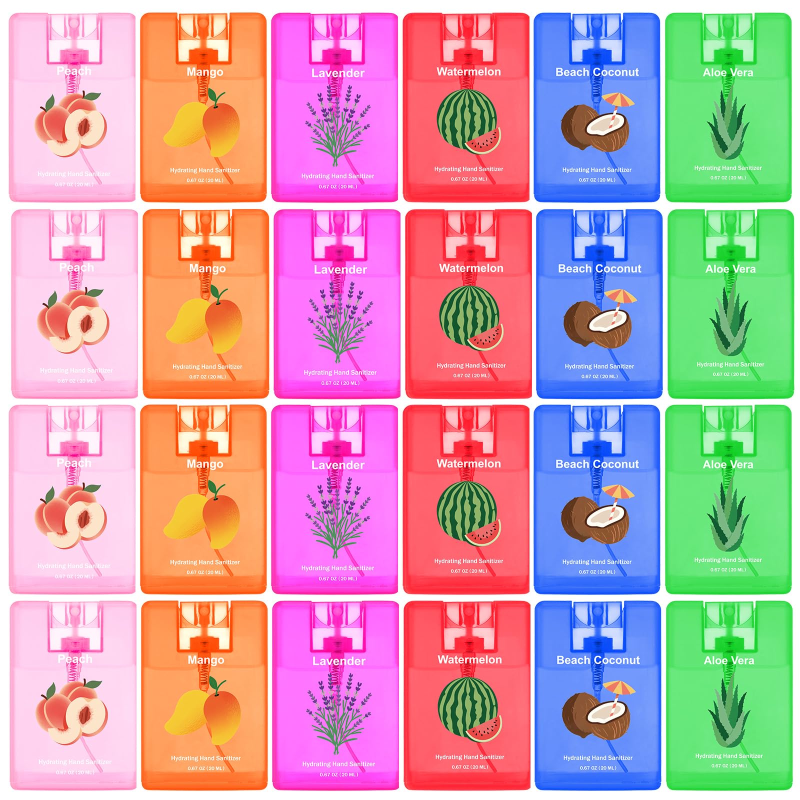 Dansib 24-pcs hand sanitizer spray packaging shown, portable pocket sprays for convenient use.