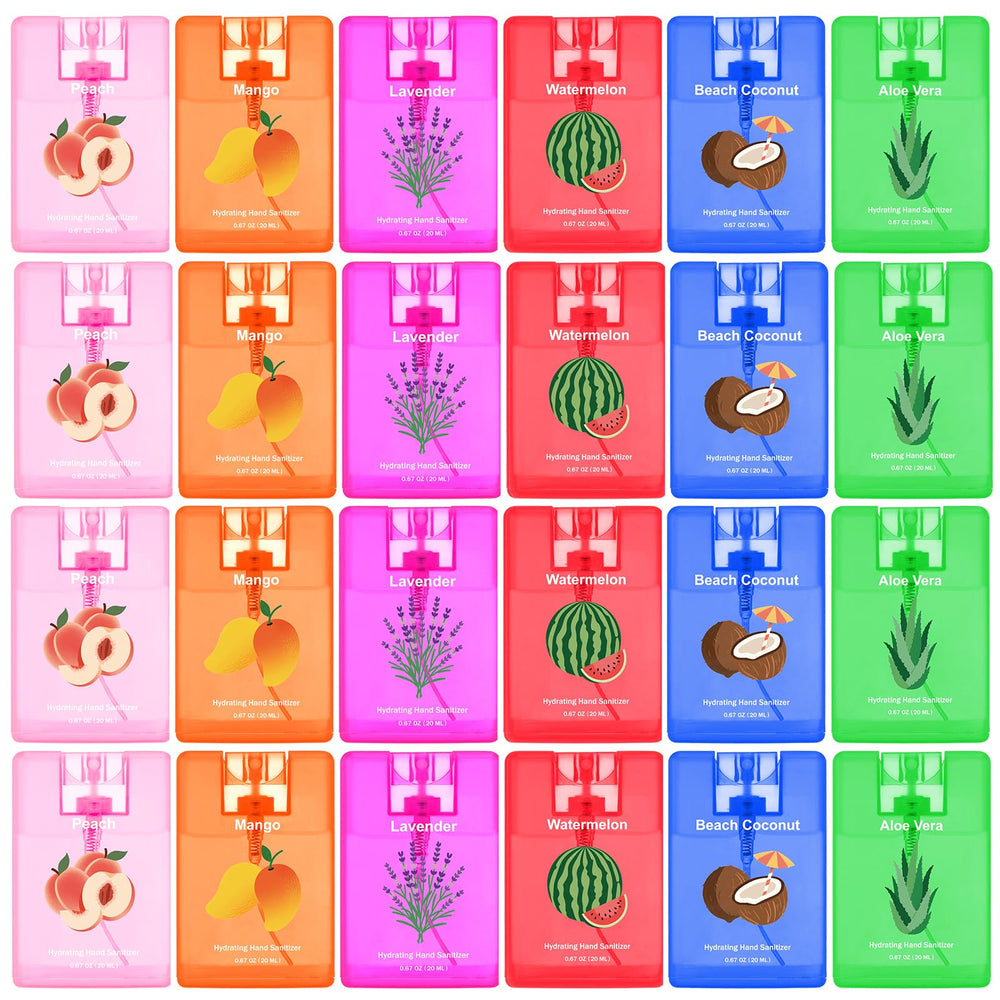 Dansib 24-pcs hand sanitizer spray packaging shown, portable pocket sprays for convenient use.