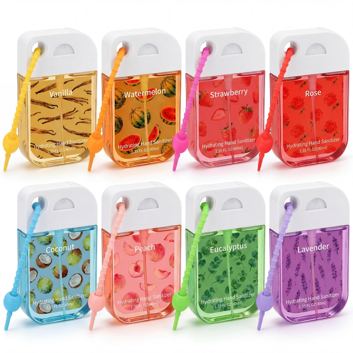 Dansib 24 pack hand sanitizer sprays with keychains for on the go cleanliness