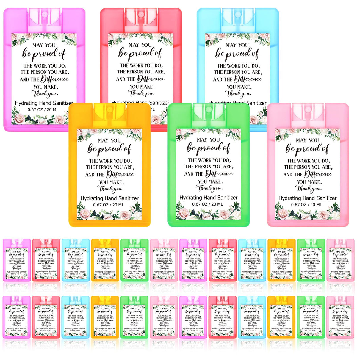 Dansib 24-pack hand sanitizer mist bulk with varied bottles for gifting and daily use.