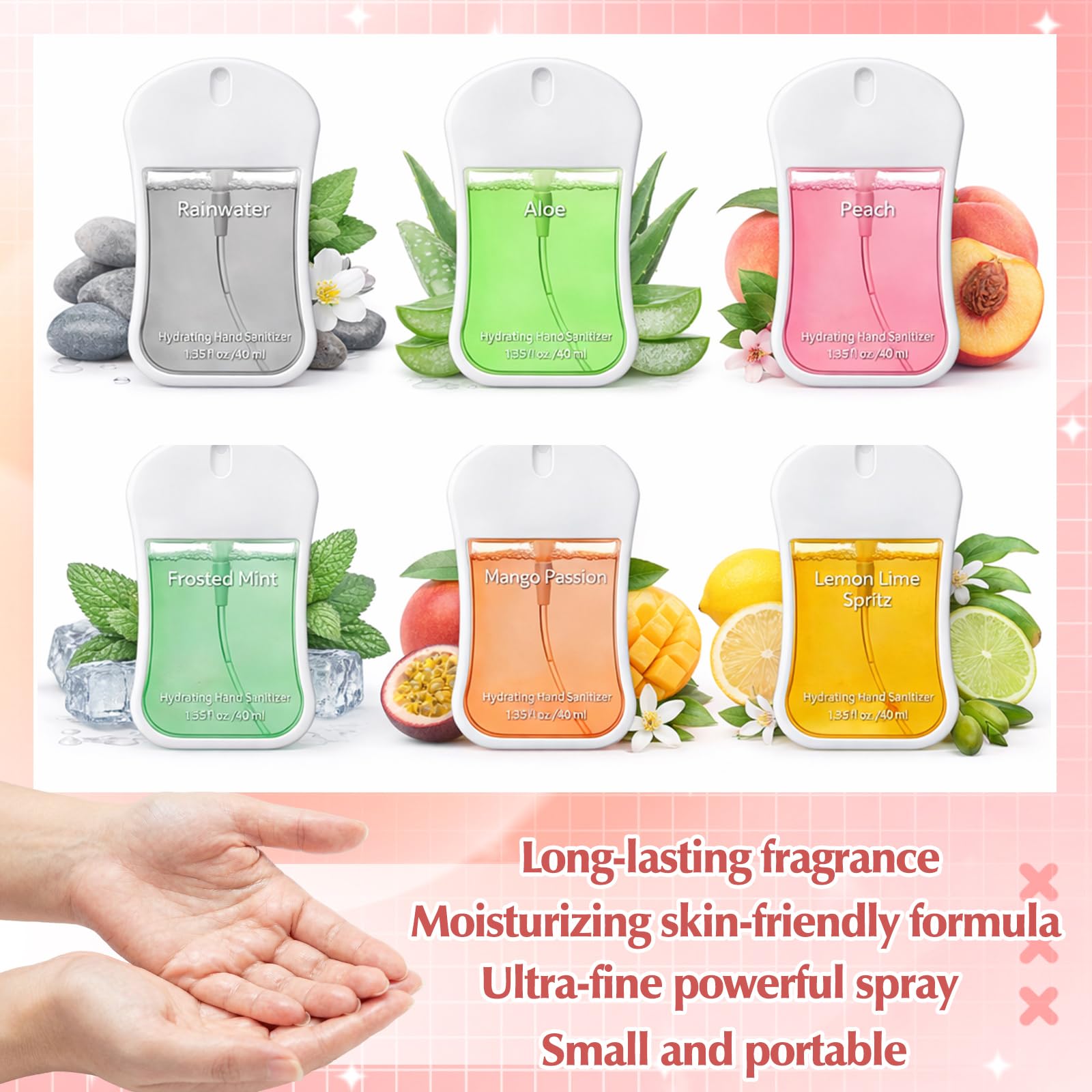 Dansib colored liquid inside white bottle highlights stylish scent variety.
