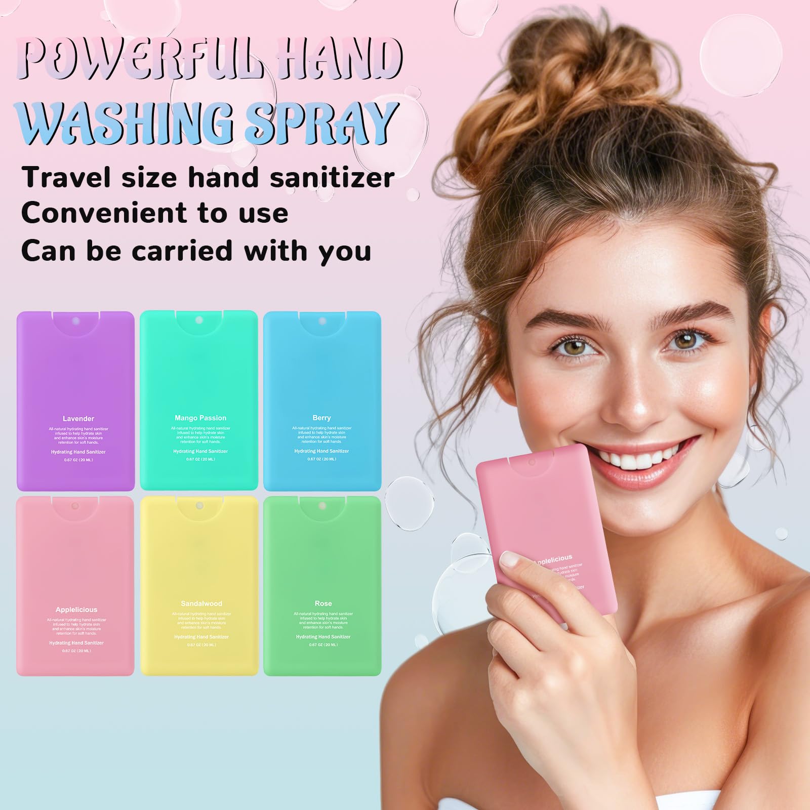 Dansib hand sanitizer spray 24-pack assorted scent designs for a pleasant cleanse.