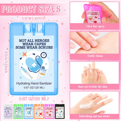 Dansib Nurse Sanitizer Spray label close-up showing multicolor design and six scents.