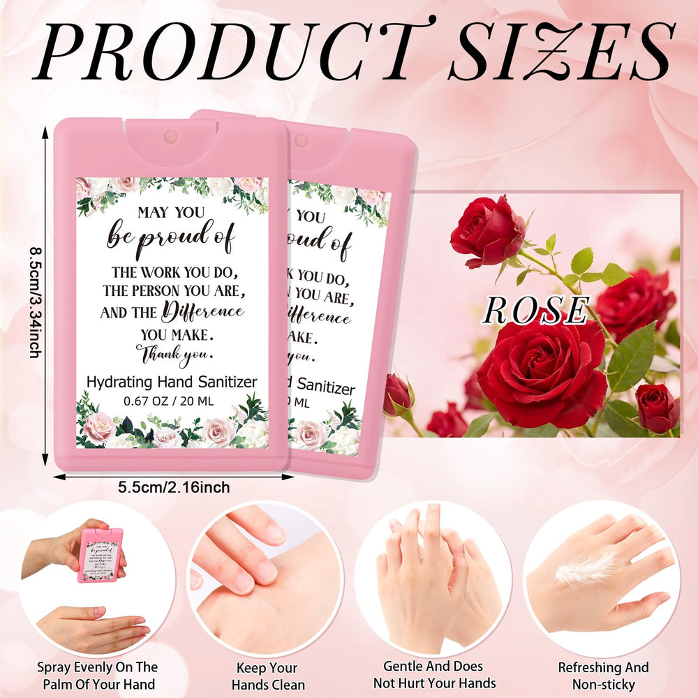 Dansib pocket-size rose-scent sanitizer in pink bottle, ideal for purses