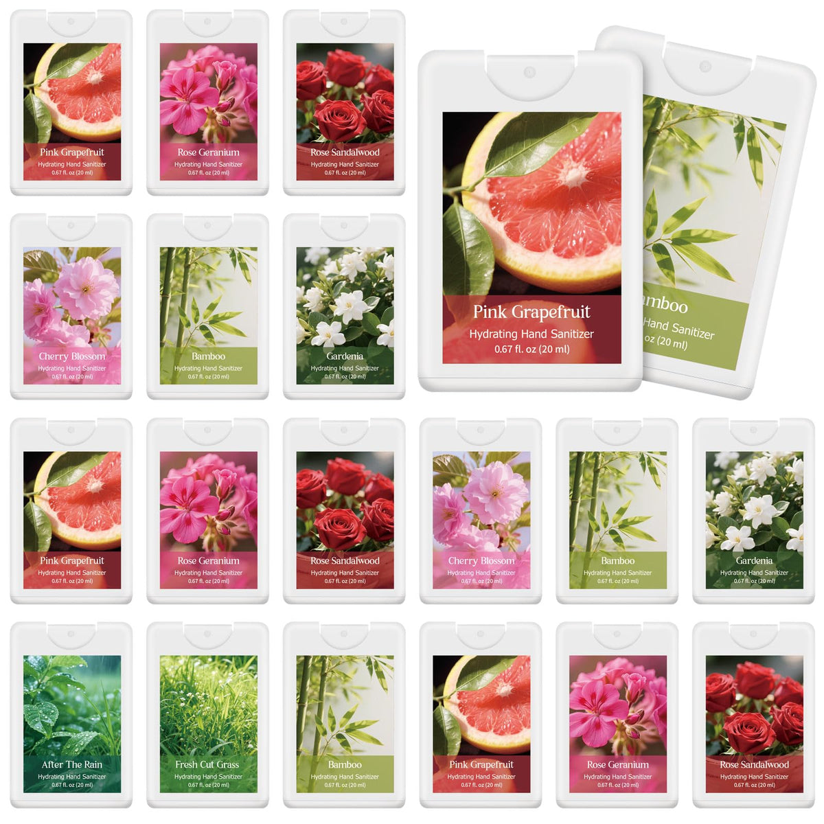 Dansib Power Mist hand sanitizer 24-pack packaging front shows varied styles for gifting.