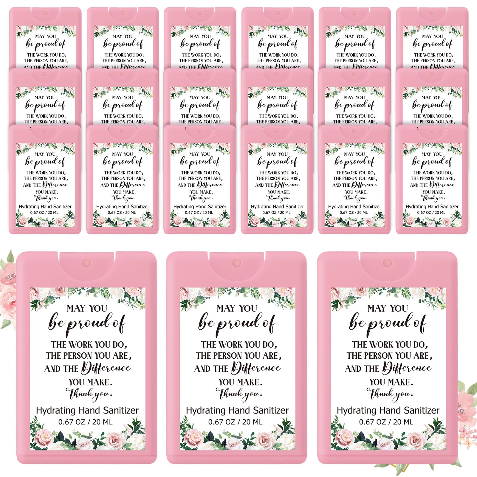 Dansib rose-scent mini sanitizer in 24-pack, convenient for on-the-go cleansing