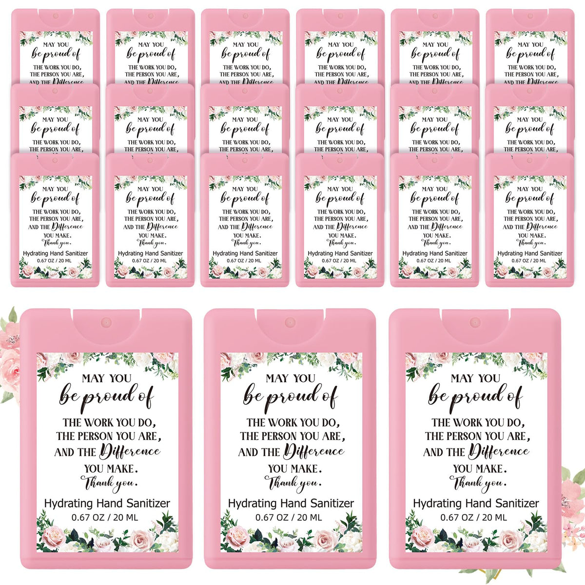 Dansib rose-scent mini sanitizer in 24-pack, convenient for on-the-go cleansing