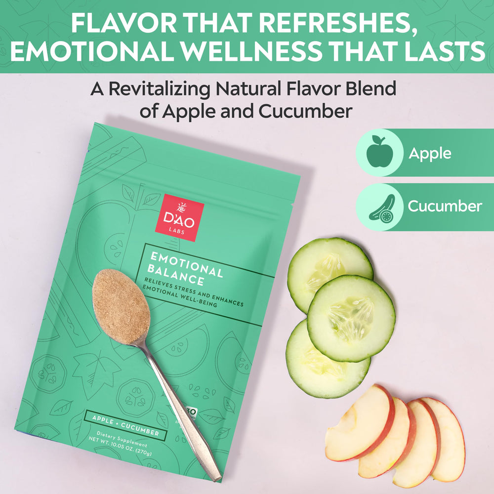 DAO Labs Emotional Balance eight herbs displayed for natural balance.
