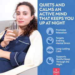 DAO Labs Mental Tranquility powder dissolving in water to ease evening stress
