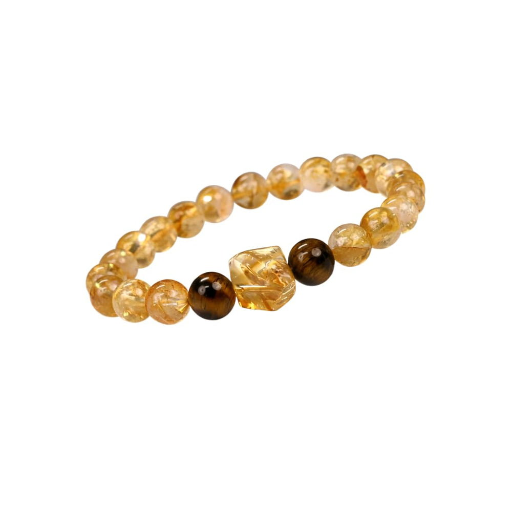 Dare to Mystic golden rutilated quartz bracelet beads catch light for focused energy