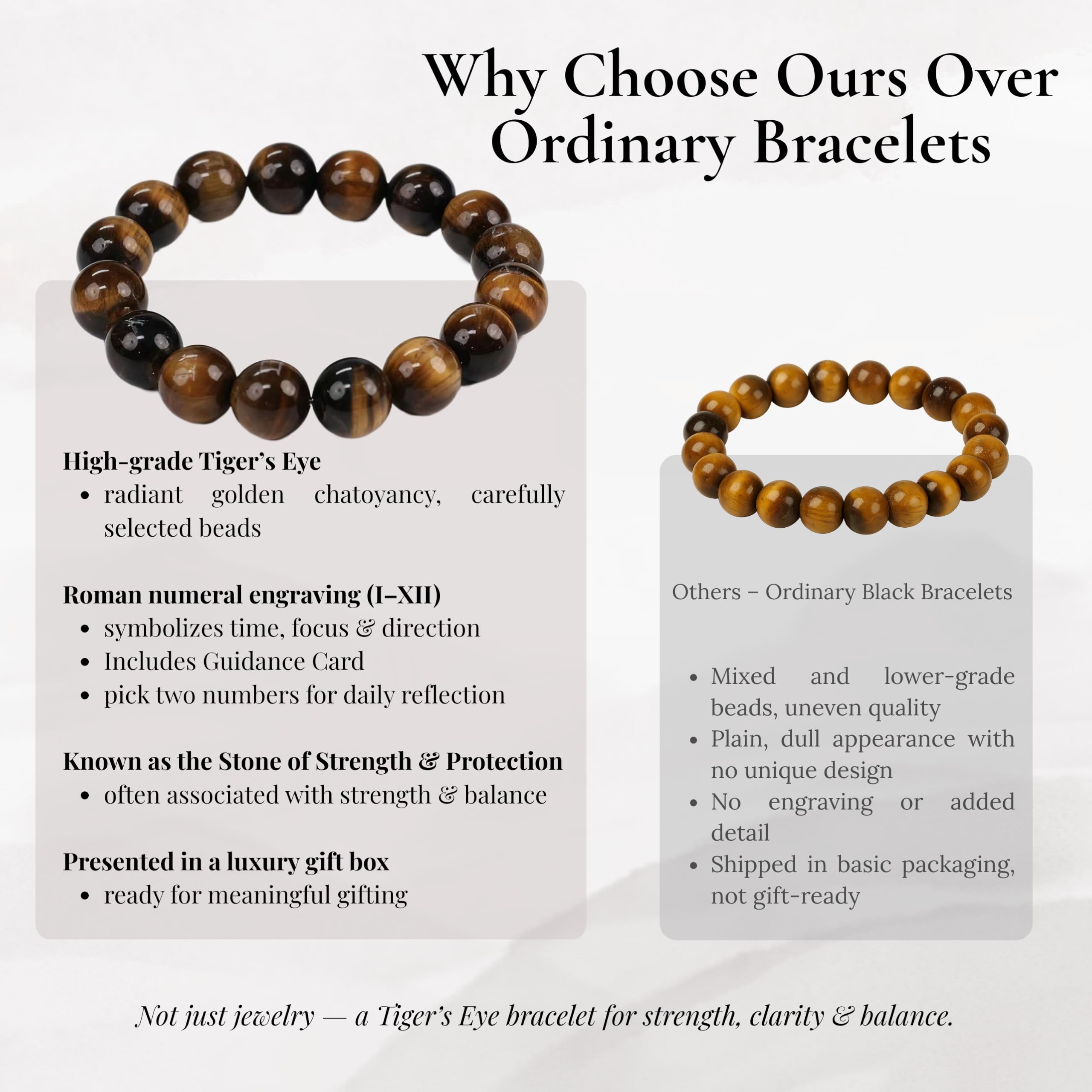 Dare to Mystic Tiger’s Eye Bracelet pairs with casual and professional outfits.
