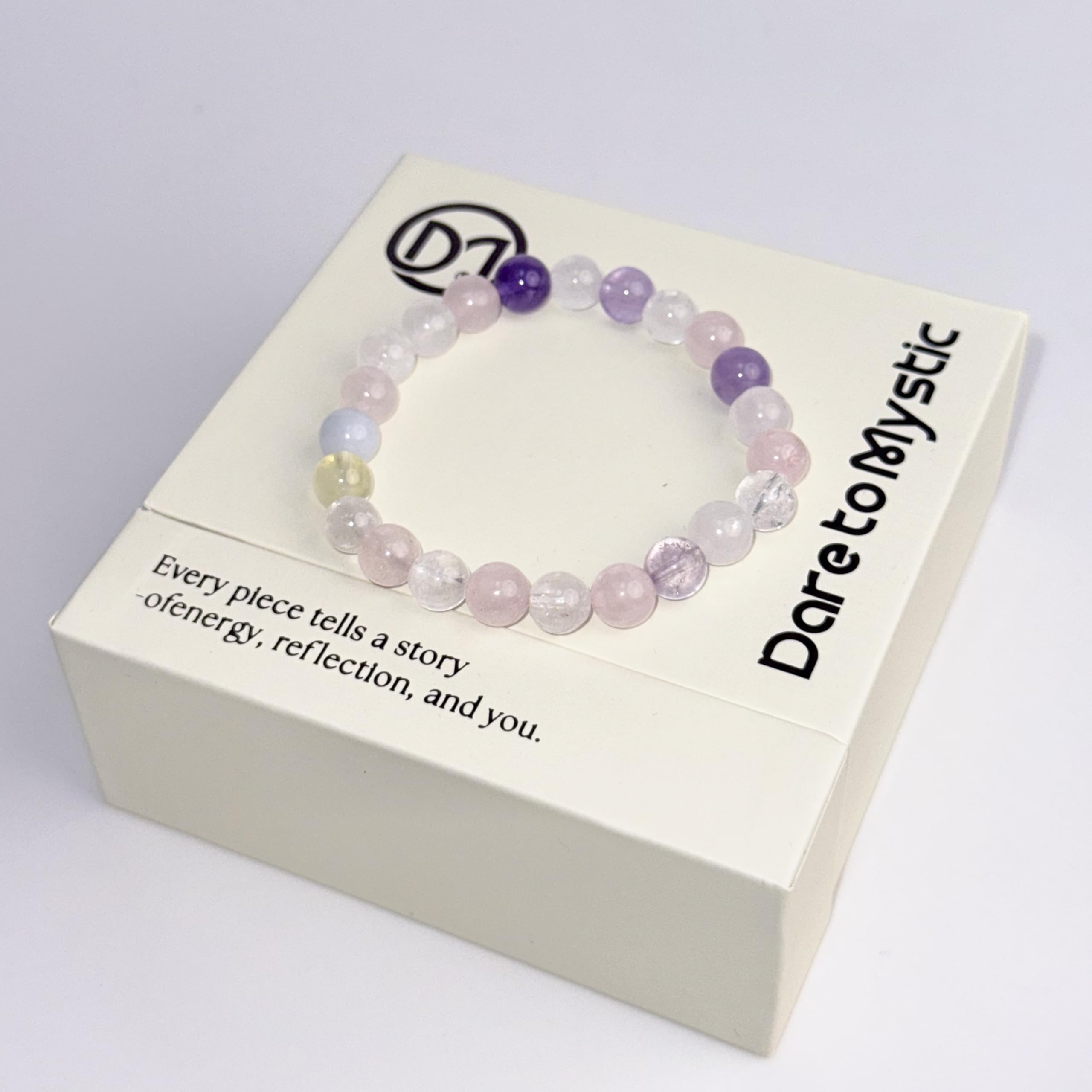 Dare to Mystic WUXIN bracelet worn on wrist, versatile daily energy accessory.