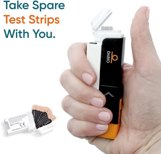 Dario four-pack cartridges enable convenient at-home testing.