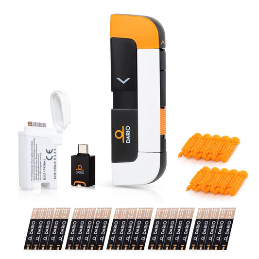 DARIO smart glucose monitor kit compact design for pocket testing