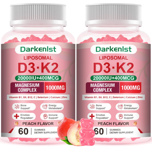 Darkenlst liposomal D3 K2 bottle highlighting ultra-high absorption for daily vitality