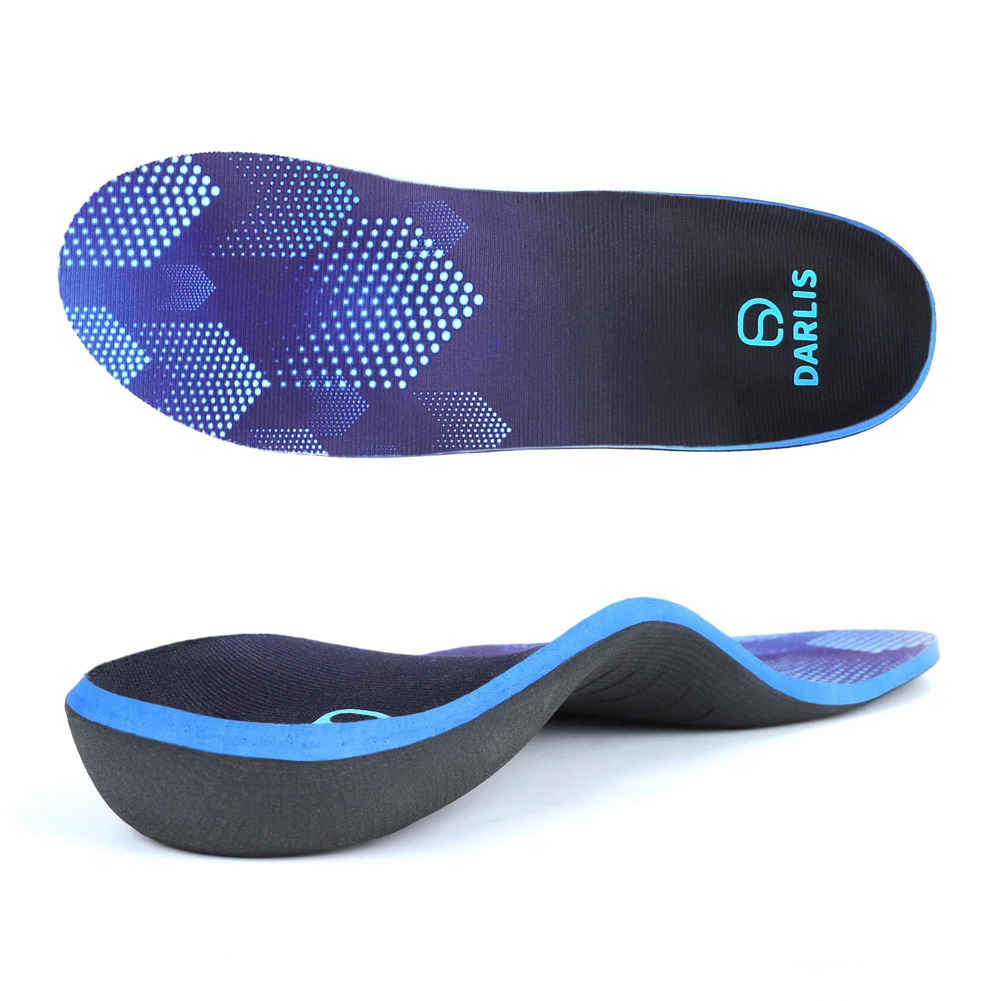 DARLIS heavy-duty insoles close-up highlighting arch support for daily comfort.