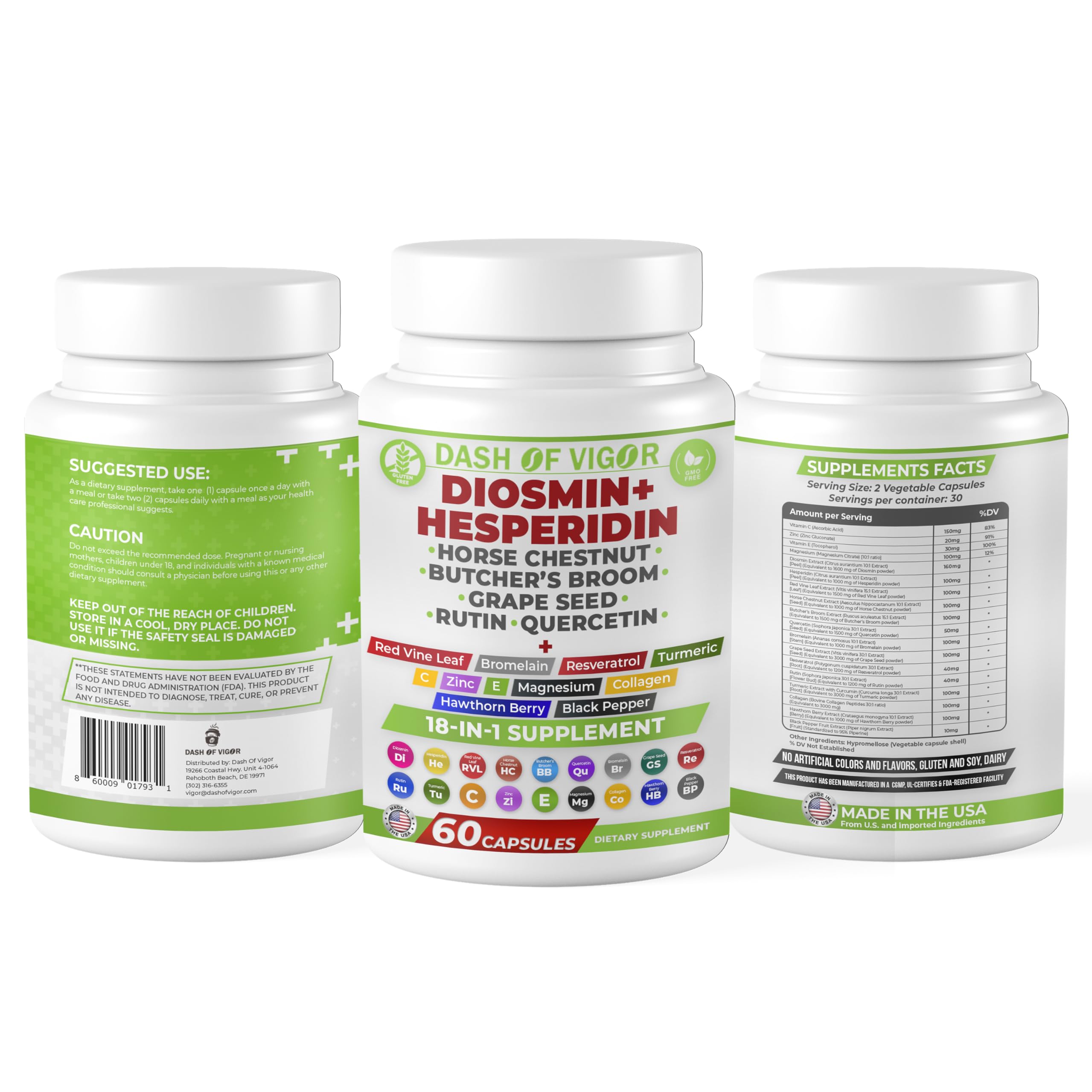 DASH OF VIGOR DOFV quercetin bromelain vitamin C with zinc closeup