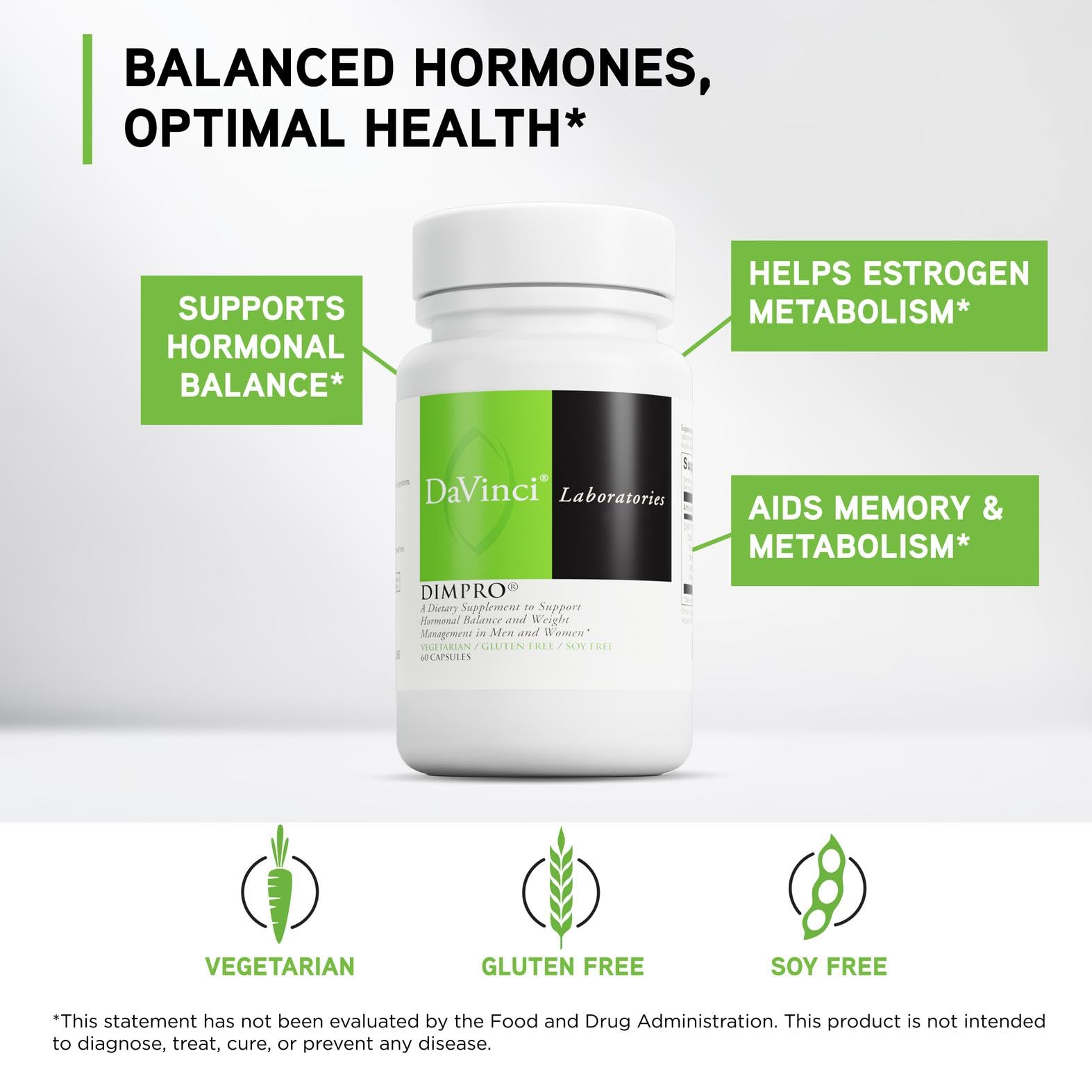 Closeup of DIMPRO capsules highlighting vegetarian formula for convenient daily use.