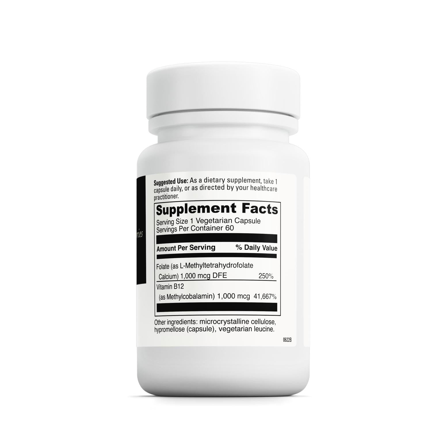Close-up of DaVinci Labs 5-MTHF/B12 MC 2000 capsules