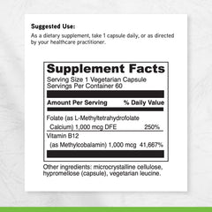 DaVinci Labs 5-MTHF/B12 MC 2000 health infographic highlighting heart and brain support