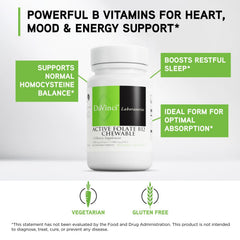 Davinci Labs Active Folate B12 chewable label info highlights high potency formula.