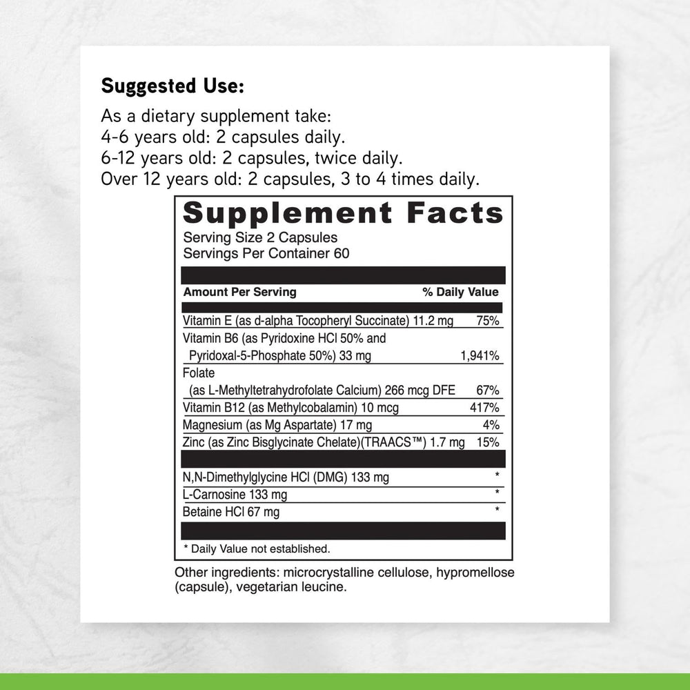 DAVINCI Labs Behavior Balance-DMG gluten-free badge on packaging highlights dietary suitability