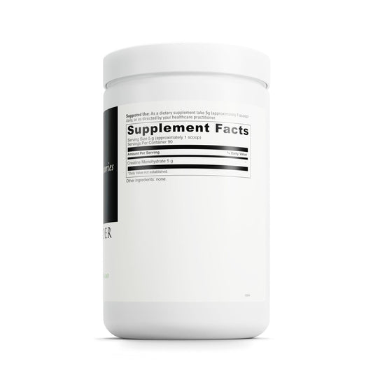 DaVinci Labs Creatine Powder scoop illustrating precise measurement for workouts.