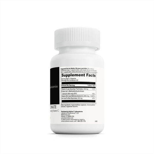 DaVinci Labs iron capsules closeup showing gentle iron formula