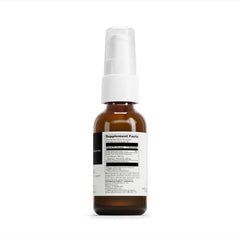 Dropper dispenses liquid from the bottle for gentle daily dosing.