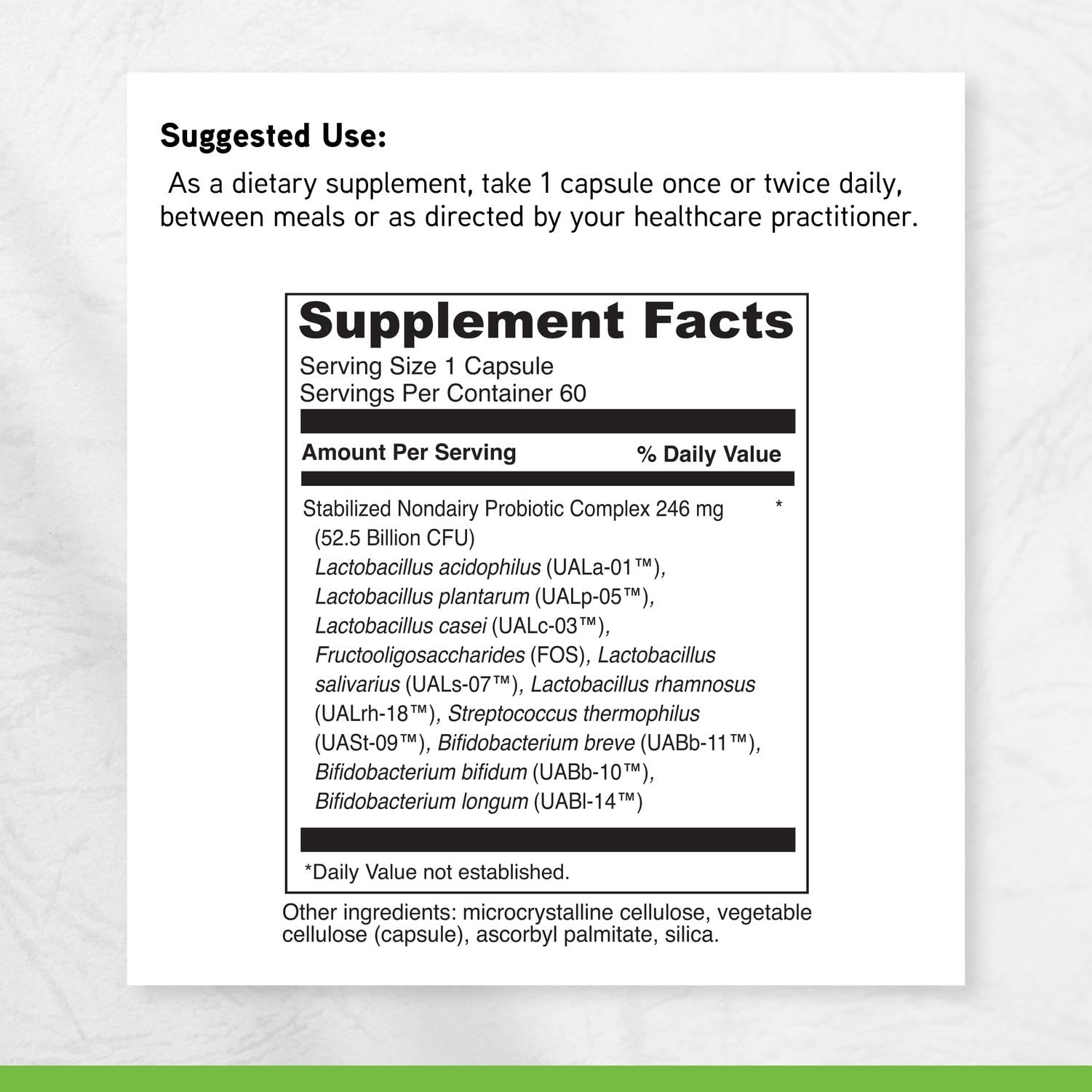 DAVINCI Labs Mega Probiotic ND50 packaging on shelf conveys everyday use.