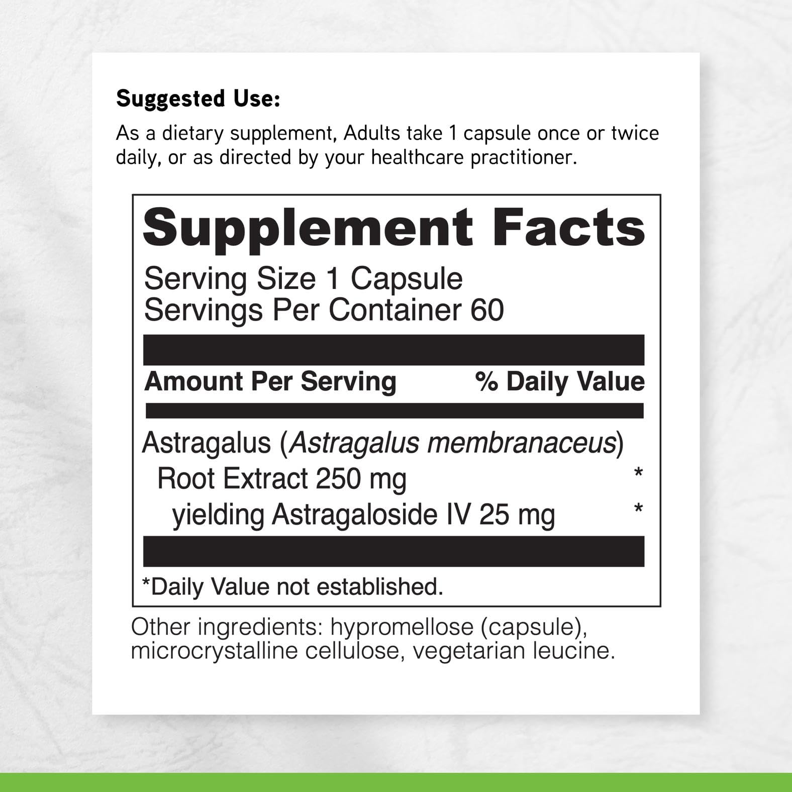 Back label of DAVINCI Labs Telomere Benefits noting cardiovascular and digestive support.