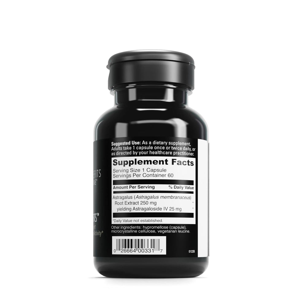 Close-up of DAVINCI Labs Telomere Benefits capsules highlighting veggie format for energy support.