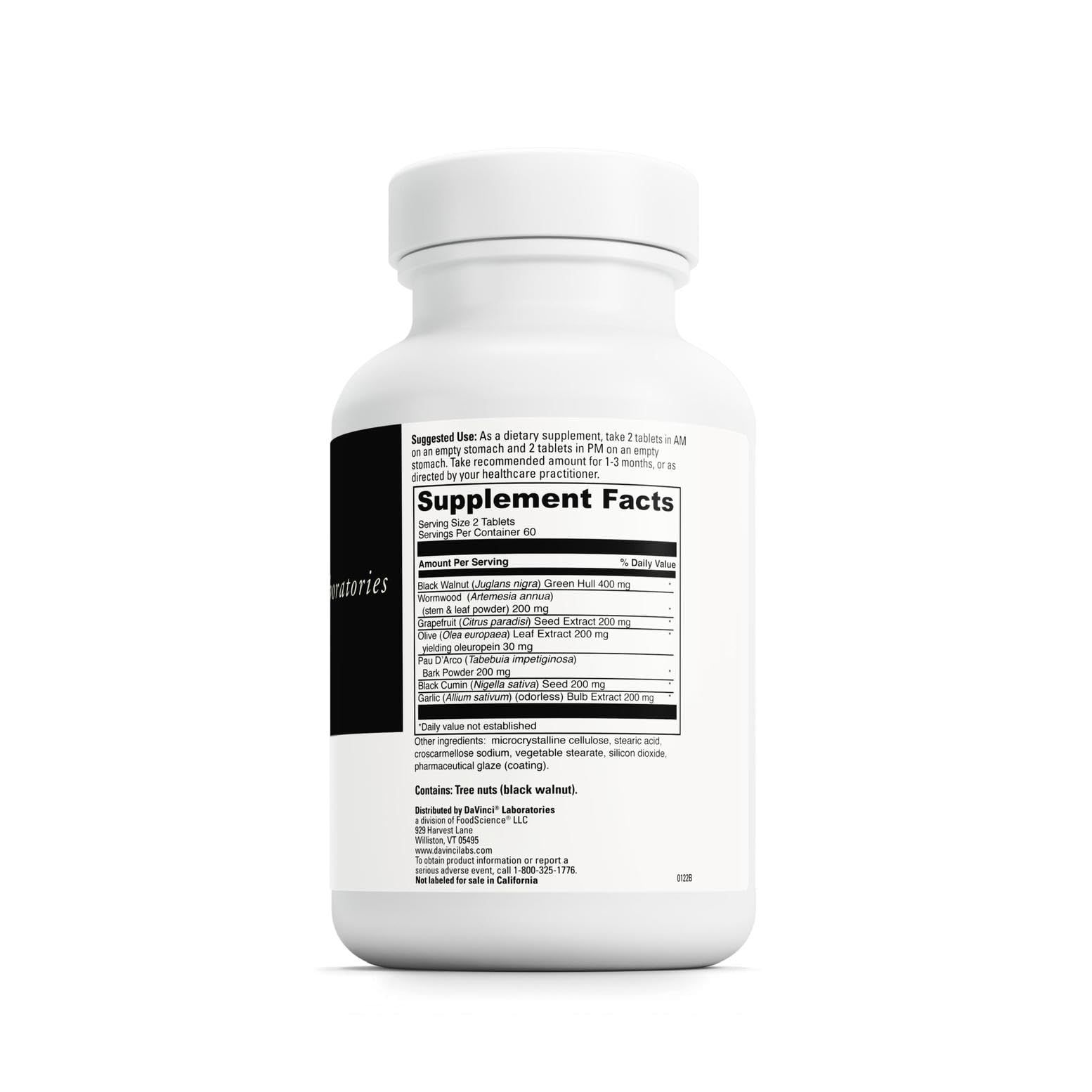 DAVINCI Labs Vira-Shield capsules close-up showing gluten-free tablets.