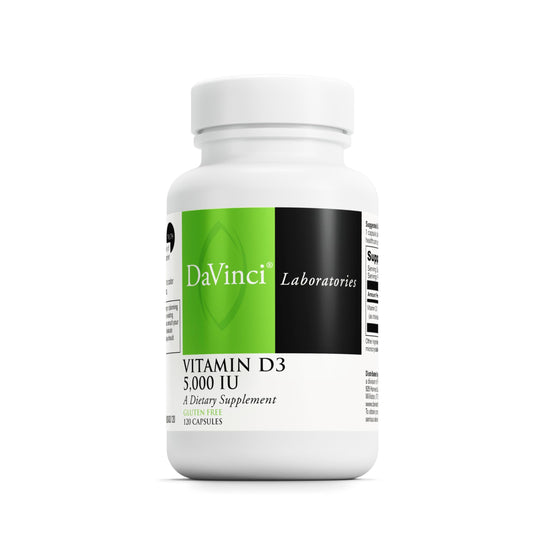 DAVINCI Labs Vitamin D3 5000 IU bottle for daily bone and immune support