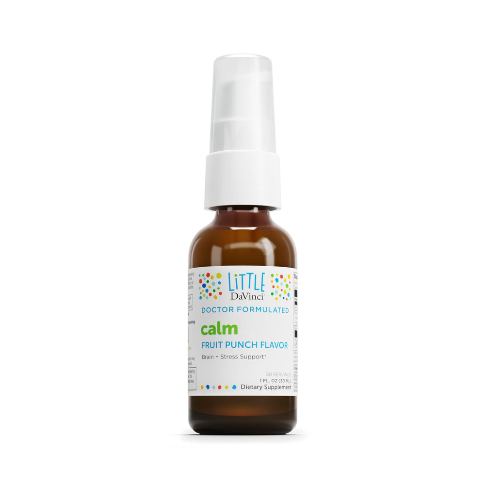 DAVINCI Little Calm fruit punch bottle promotes calm focus before homework