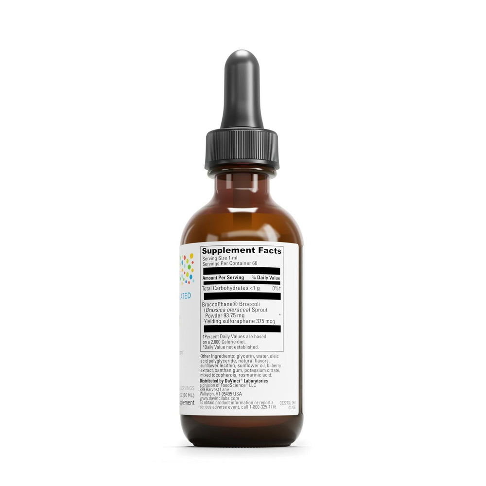 Close-up of the label on DAVINCI Little Sync Up bottle