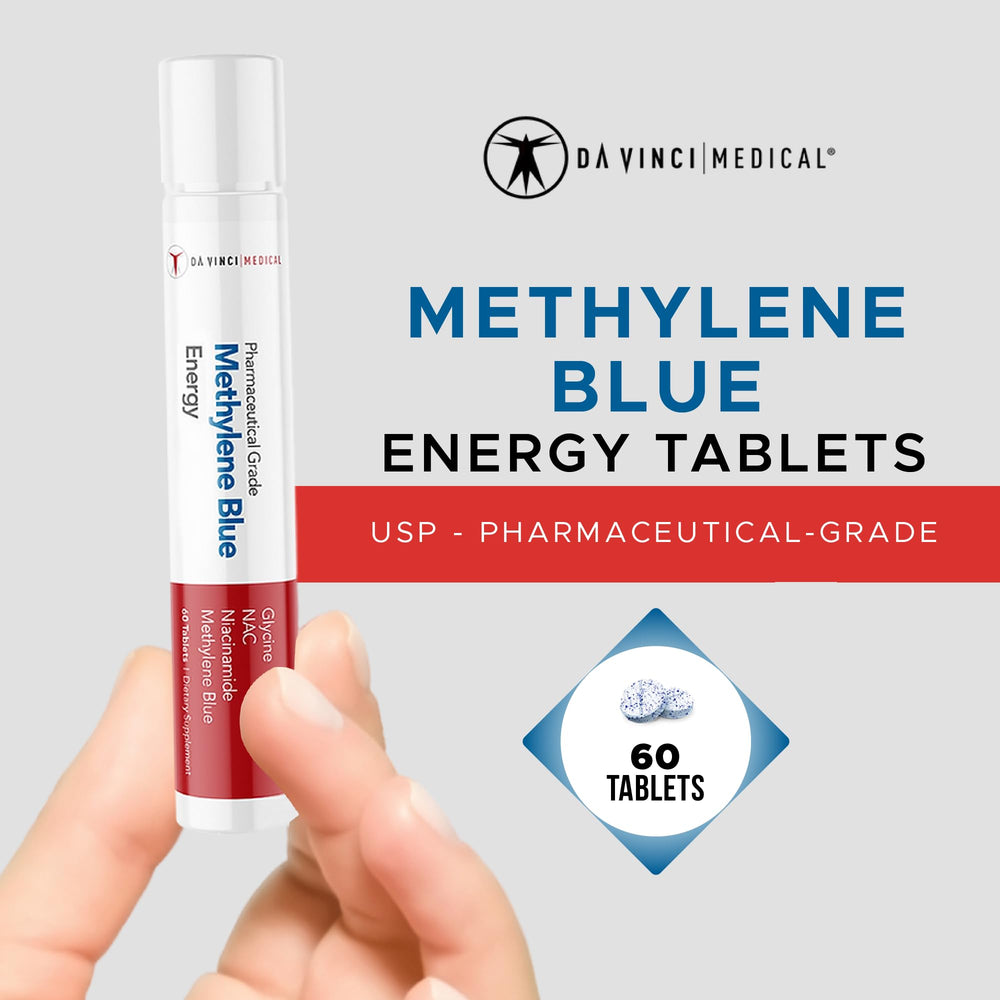 Da Vinci Medical Methylene Blue USP label closeup highlighting high-purity formulation for reliable dosing.
