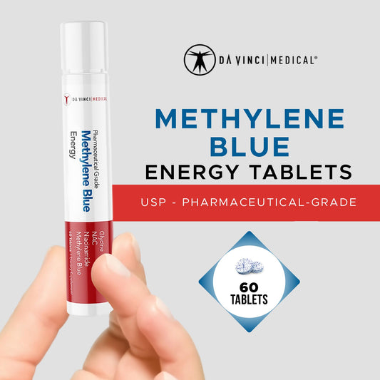 Da Vinci Medical Methylene Blue USP label closeup highlighting high-purity formulation for reliable dosing.