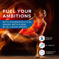 Da Vinci Medical Methylene Blue tablets pouring to illustrate easy-to-swallow daily dose.