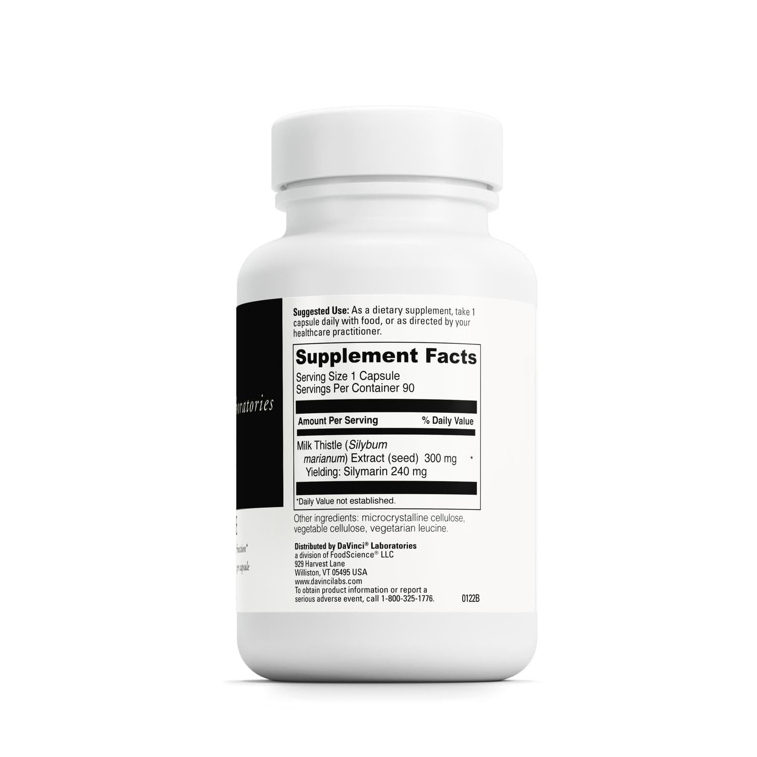 Close-up of DAVINCI Milk Thistle capsules for easy daily liver and digestion support