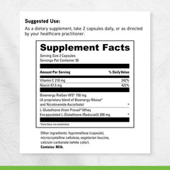 Bottle dosage schedule to plan NAD+ and glutathione intake.
