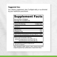 60 softgels supply in each bottle for daily omega-3 intake.