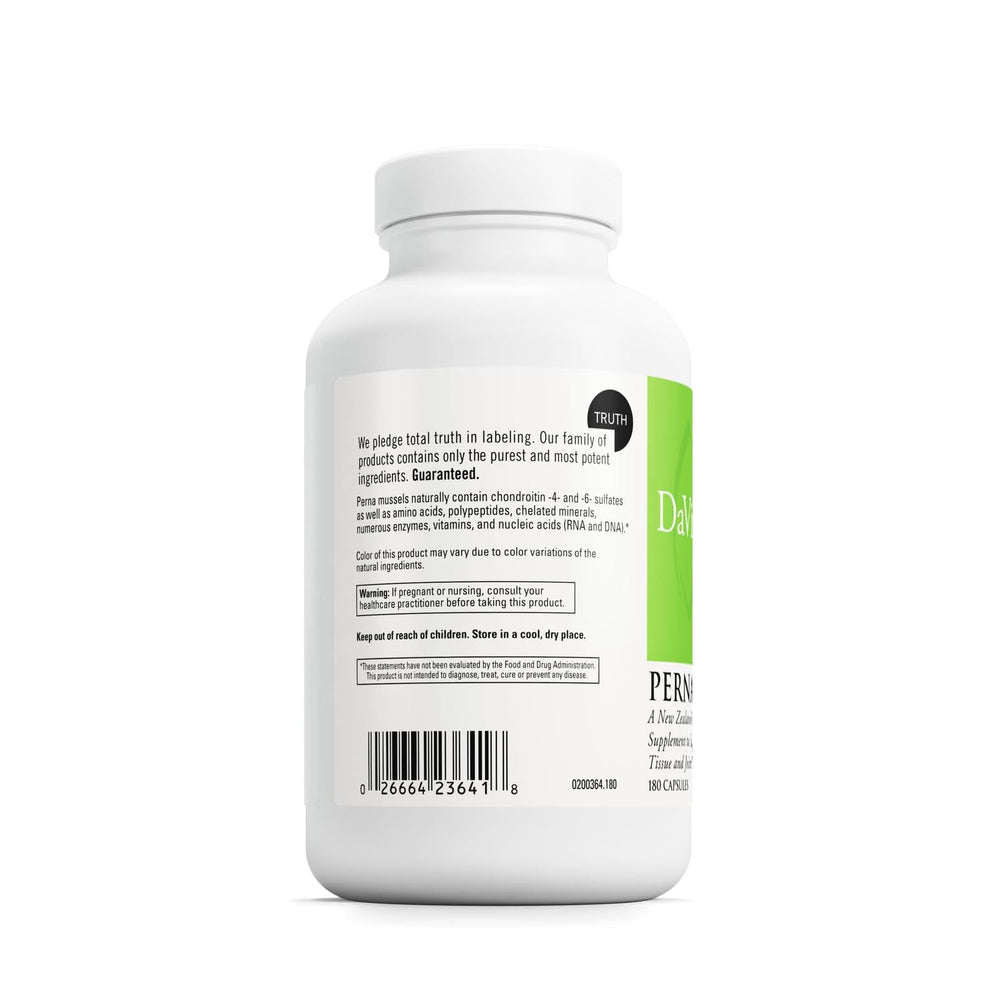 DAVINCI Perna ingredients panel showing glucosamine and chondroitin