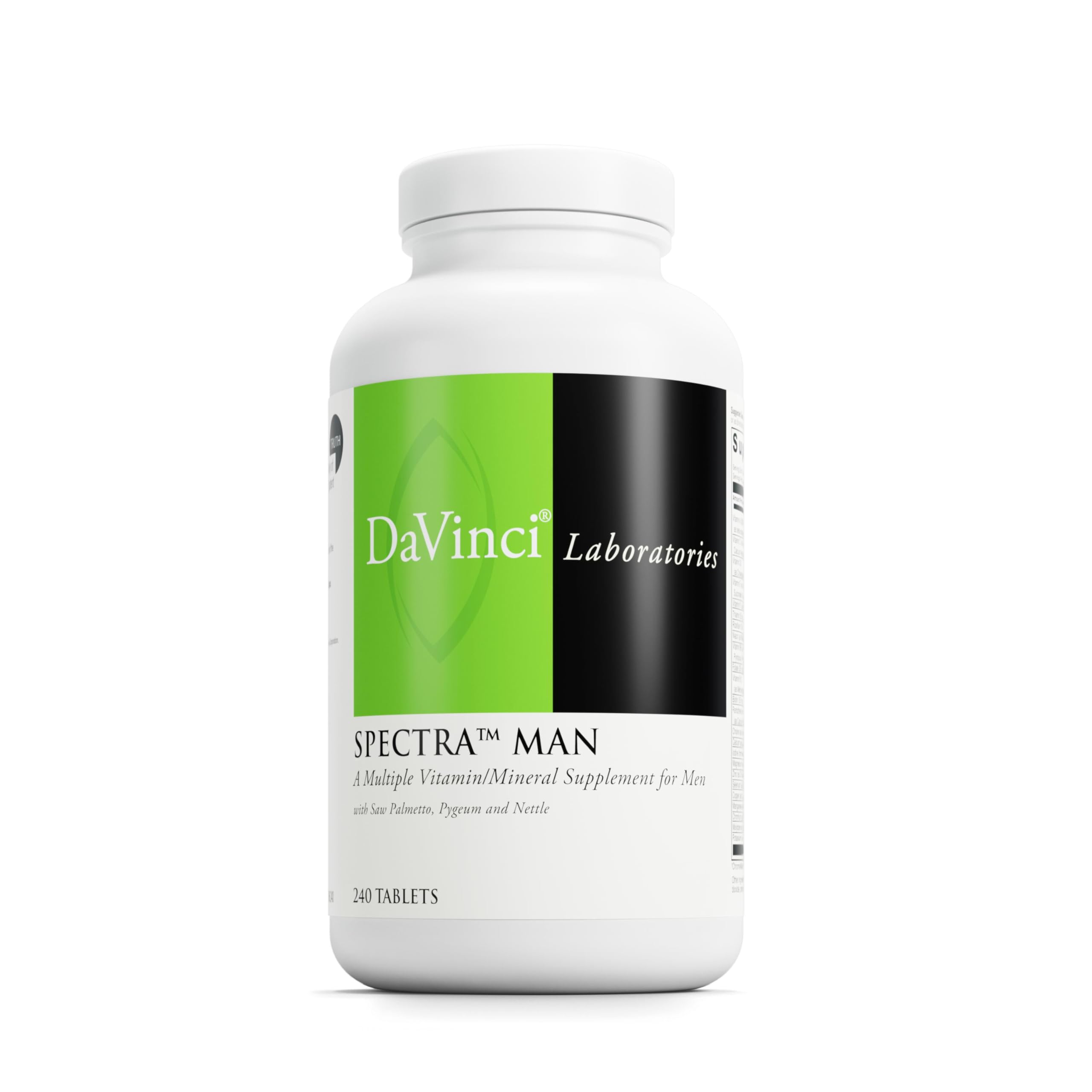 DAVINCI Spectra Man bottle front view for daily immune and energy support.