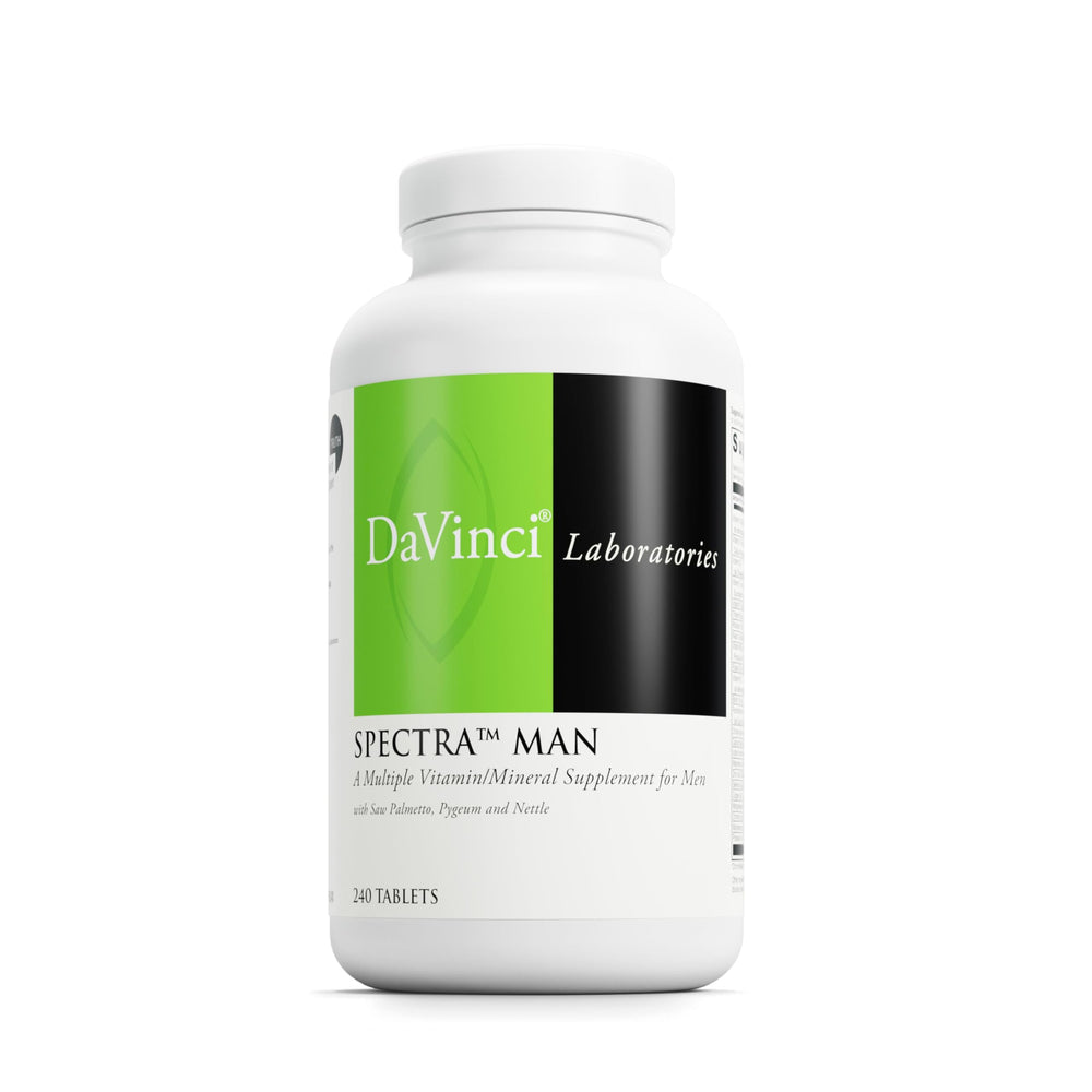 DAVINCI Spectra Man bottle front view for daily immune and energy support.