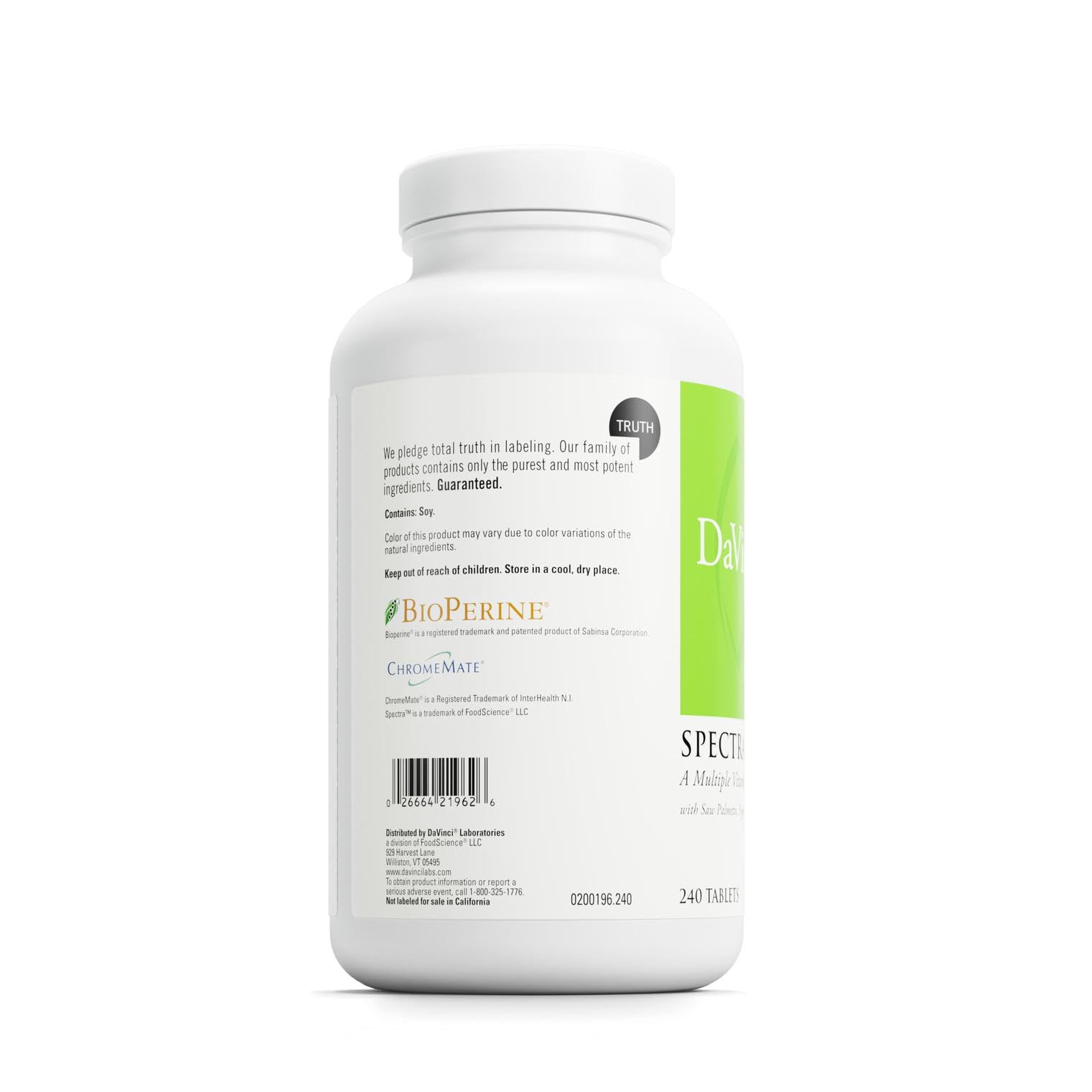 DAVINCI Spectra Man tablets close-up for everyday prostate support.