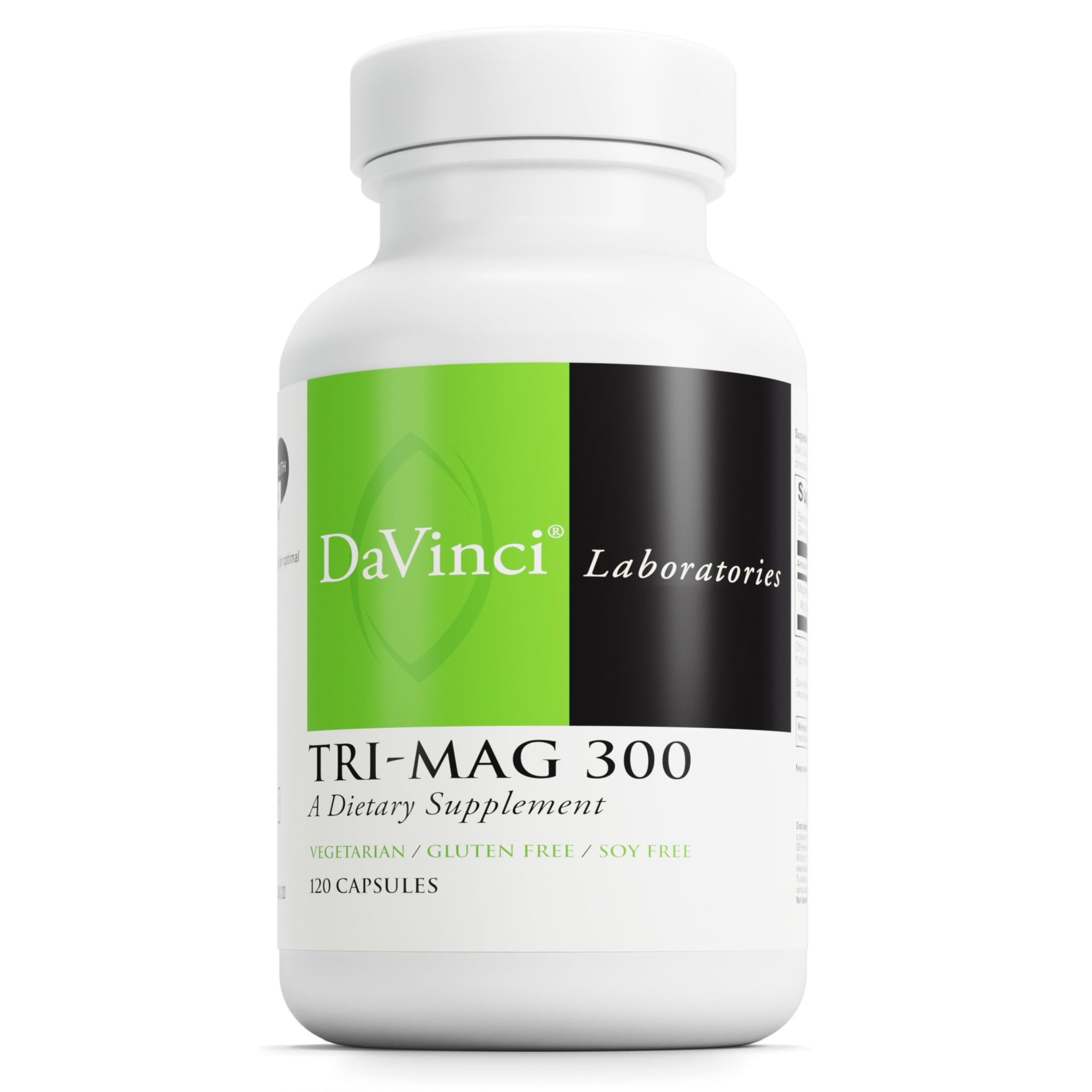 DaVinci Tri-Mag 300 bottle front highlights triple magnesium for sleep support.