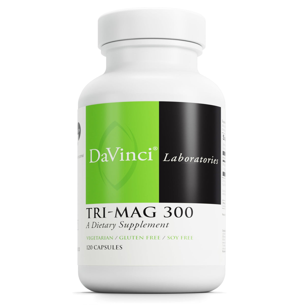 DaVinci Tri-Mag 300 bottle front highlights triple magnesium for sleep support.