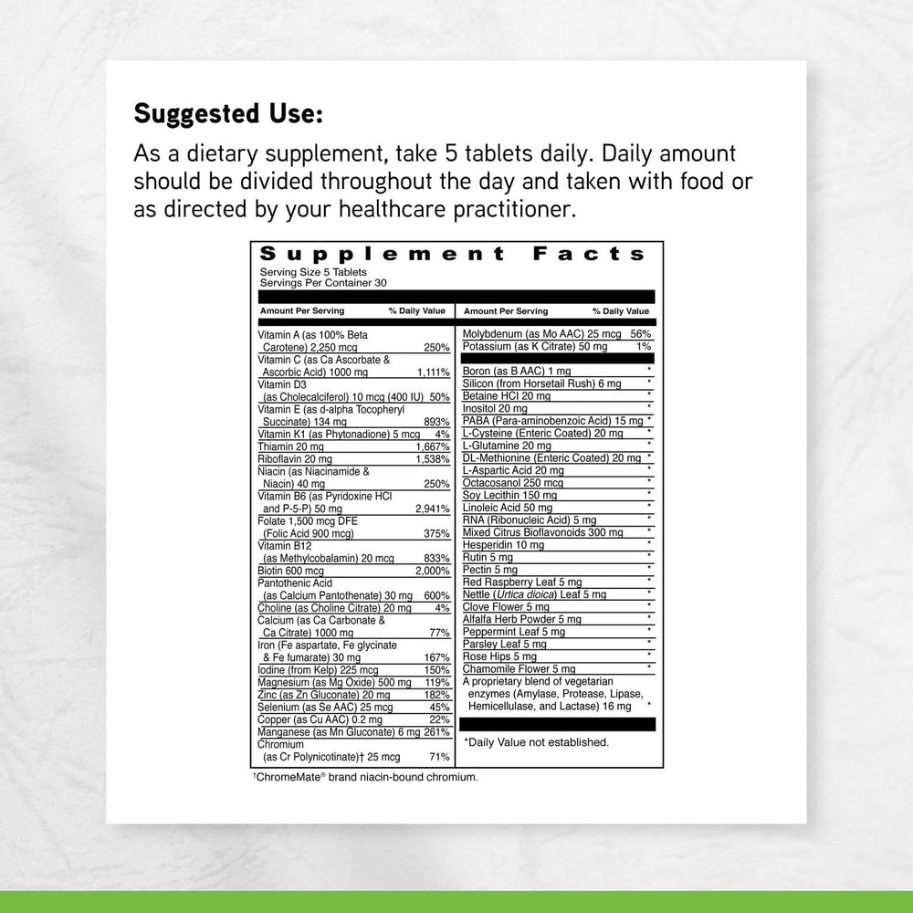 DaVinci Ultimate Prenatal nutrition facts close-up supporting informed choices.