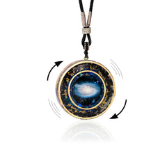 Day Day Up Nebula rotatable pendant with lapis lazuli promotes calm focus.